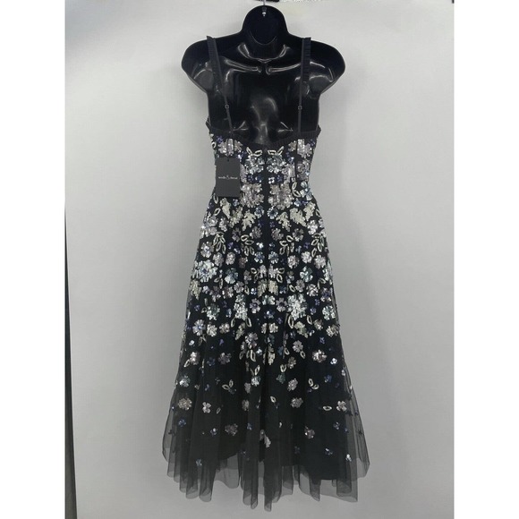 Needle & Thread Wildflower Sequin Midi Dress Size  2 Sweetheart Neck Midi - Picture 7 of 12